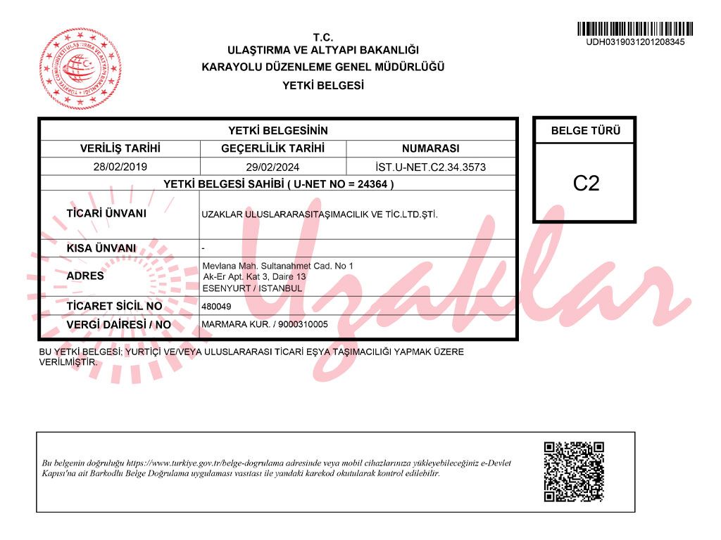 Uzaklar C2 Belgesi
